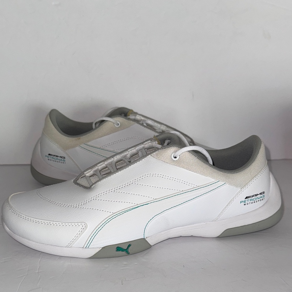 Puma Men’s White AMG Petronas Motorsport Mercedes Sneakers Tennis Shoes New